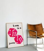 Love Is a Gamble Poster, Pembe Zar İllüstrasyonlu, Çerçevesiz - Görsel 5