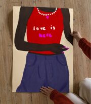 Love Is Here Poster, Modern Kadın İllüstrasyon, Çerçevesiz - Görsel 5
