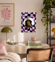 Retro Damalı Çerçeve Ayna Görünümlü Pleksi Duvar Dekoru (25x35 cm) - Görsel 4