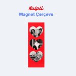 Kalpli Magnet Fotoğraf Çerçevesi – Kırmızı