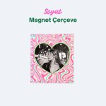 Soyut Dalgalı Magnet Fotoğraf Çerçevesi – Kalpli