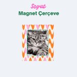 Soyut Dalgalı Magnet Fotoğraf Çerçevesi – Turuncu Pembe
