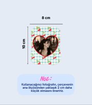 Kirazlı Magnet Fotoğraf Çerçevesi – Kalpli - Görsel 3