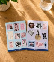 2’li Retro Sticker Seti – Pembe Girl Power Laptop, Defter ve Ajanda Stickerları - Görsel 2