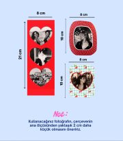 3’lü Magnet Fotoğraf Çerçevesi Seti – Kırmızı Retro - Görsel 3