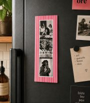Çizgili Magnet Fotoğraf Çerçevesi – Pembe - Görsel 2
