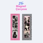 2’li Magnet Fotoğraf Çerçevesi Seti – Çizgili & Optik