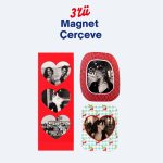 3’lü Magnet Fotoğraf Çerçevesi Seti – Kırmızı Retro