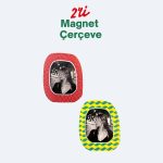 2’li Magnet Fotoğraf Çerçevesi Seti – Kırmızı & Dalga